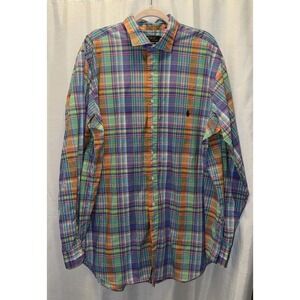 POLO RALPH LAUREN Men's LONG SLEEVE MULTICOLOR Plaid BUTTON UP SHIRT XLT Tall